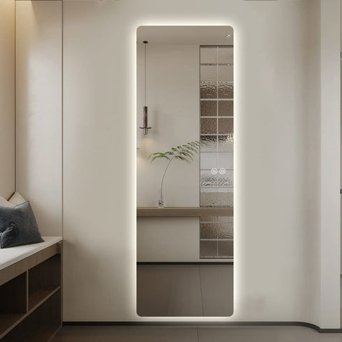 Inverloch Rectangular Edge-Lit LED Frameless Wall Mirror - Tricolour Dimmable Mirror