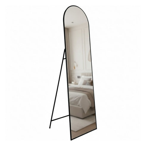Dimity Black Arched Standing Mirror