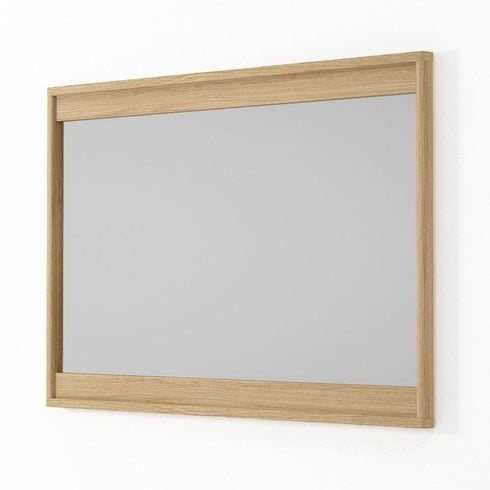 Fintan Modern Solid Oak Rectangular Wall Mirror with Rounded Edges