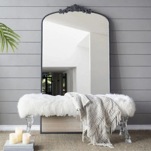Full length black arch mirror