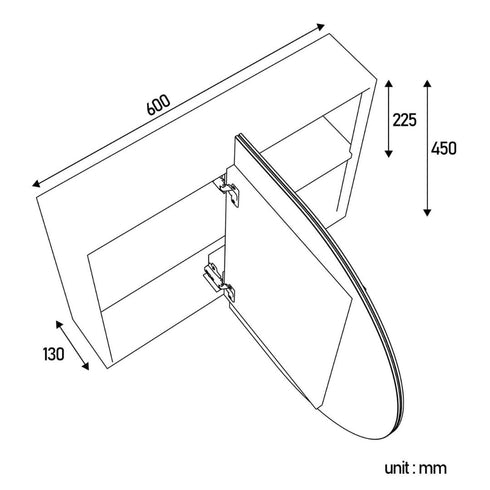 Beth Oval Bathroom Mirror Shaving Cabinet