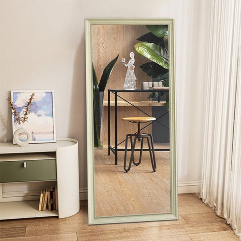 Derya Full Length Cream Wall Mirror - Freestanding Bedroom Mirror