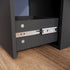 Marlo Black Corner Dressing Table with Triple Mirror & Storage - Makeup Vanity with Drawers