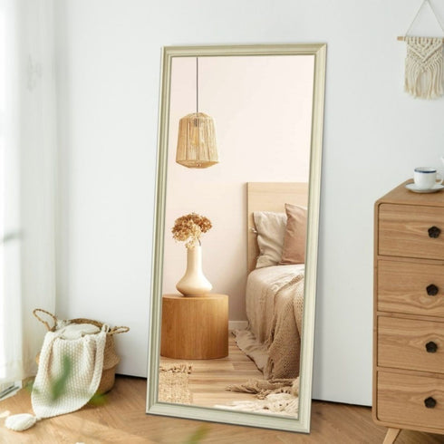 Derya Full Length Cream Wall Mirror - Freestanding Bedroom Mirror