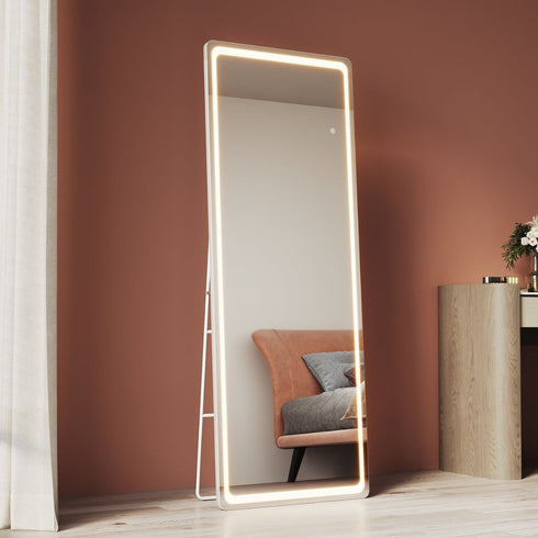 Anzy Square Corner Floor Standing Mirror - Wall Mountable