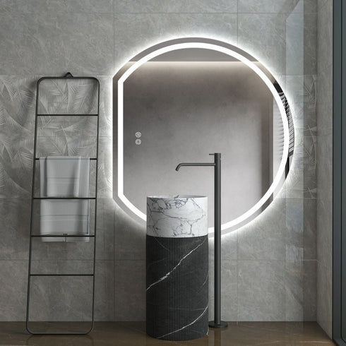 Wategos Crescent Shape Left Cut Moon Frontlit Frosted LED Bathroom Mirror