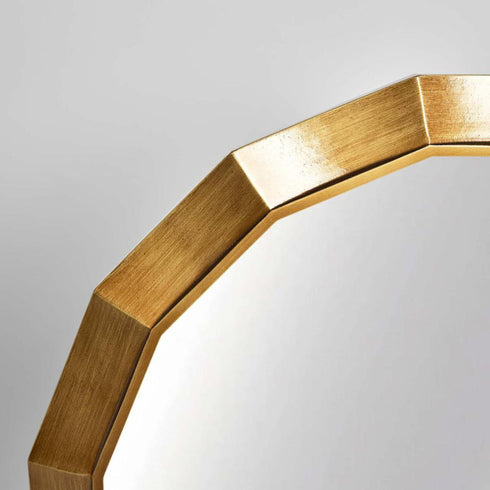 Faren Octagon Bronze Wall Mirror - Modern Geometric Round Mirror