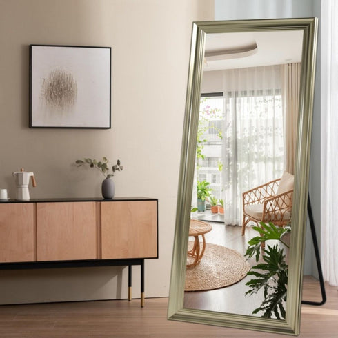 Aaron Full Length Champagne Wall Mirror - Freestanding Floor Mirror
