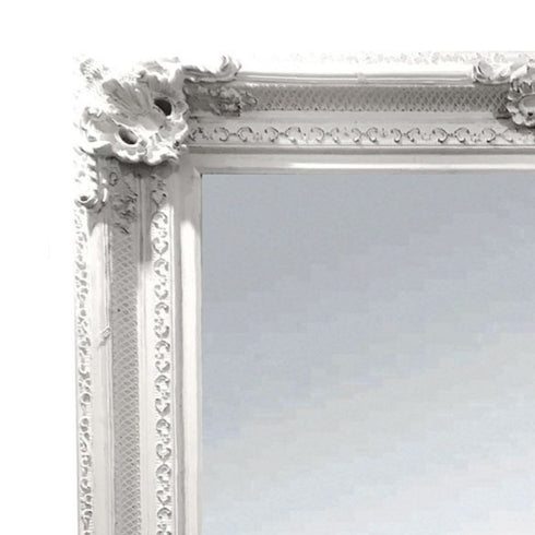 Gabriel Ornate Brushed White Wall Mirror