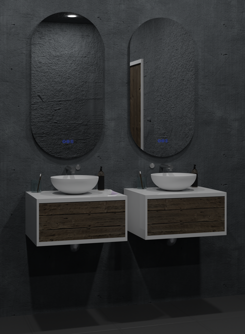 Amara Pill Shaped Anti-fog 3 Colour LED Backlit Bathroom Mirror With Optional Bluetooth Speaker