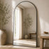 Maelle Arched Full Length Black Wall Mirror - Large Arch Mirror