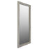 Full length rectangular wall mirror with zebra fishbone patterned frame in natural tones
