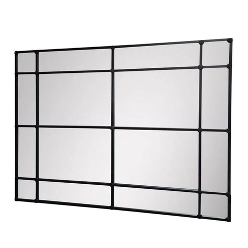 Dalton Black Window Style Wall Mirror