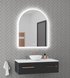 Aurelio Antifog Arch Shaped 3 Colour Backlit LED Bathroom Mirror With Optional Bluetooth