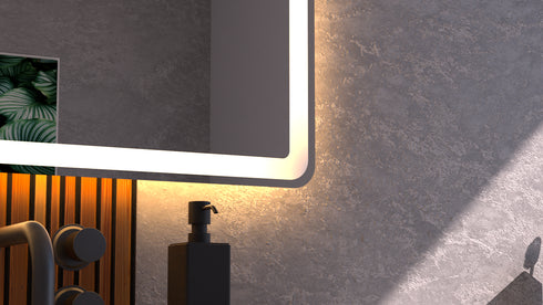 Dario Rectangle Antifog 3 Colour LED Frontlit and Backlit Bathroom Mirror With Optional Bluetooth