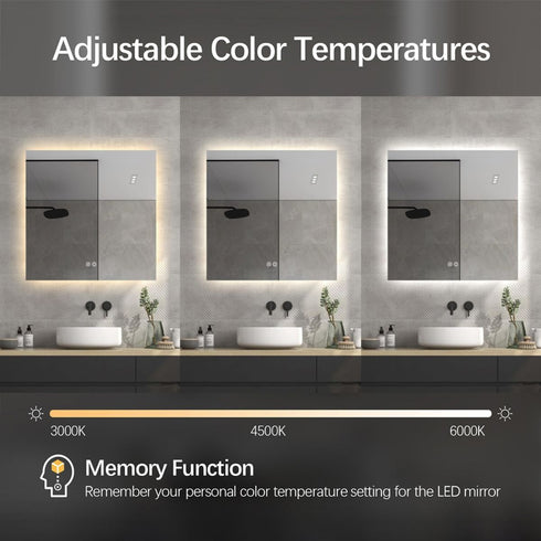 Lorne Frameless Backlit LED Square Bathroom Mirror