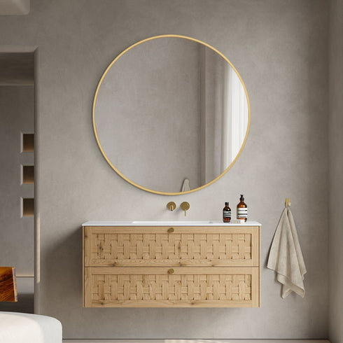 Kiora Rose Gold Round Wall Mirror