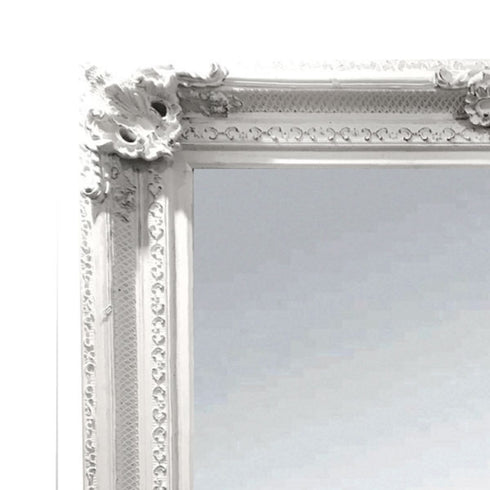 Gabriel Ornate Brushed White Wall Mirror