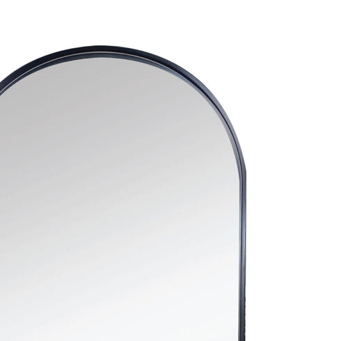 side profile of Marika Arch Black Wall Mirror showing frame depth