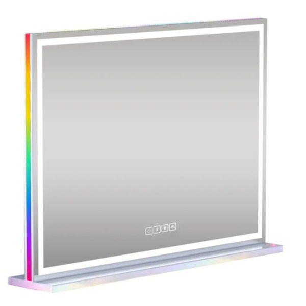 Karinda Luxury White LED Hollywood Vanity Mirror with RGB & Bluetooth Speaker