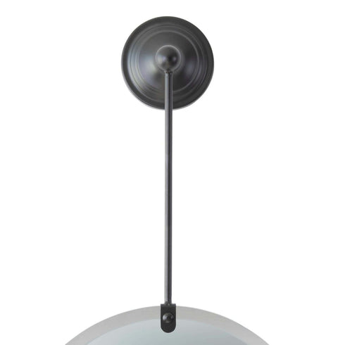 Nerida Round Drop Wall Mirror with Black Metal Clip