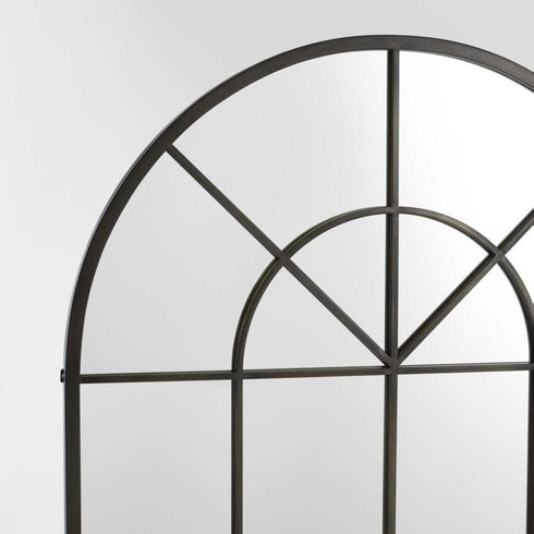 Liorah Iron Arched Black Wall Mirror