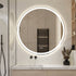 Wattleview Frosted LED Dimmable 25mm Strip Round Bathroom Mirror with Defogger