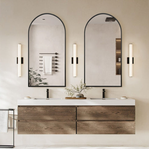 Aven Arched Black Wall Mirror