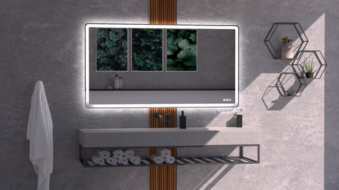 Dario Rectangle Antifog 3 Colour LED Frontlit and Backlit Bathroom Mirror With Optional Bluetooth