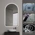 Tallow Arched Antifog Backlit LED Black Wall Mirror