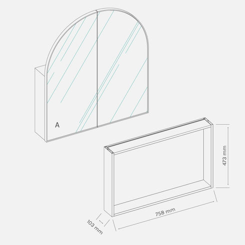 Amaris White Arch Mirror Cabinet