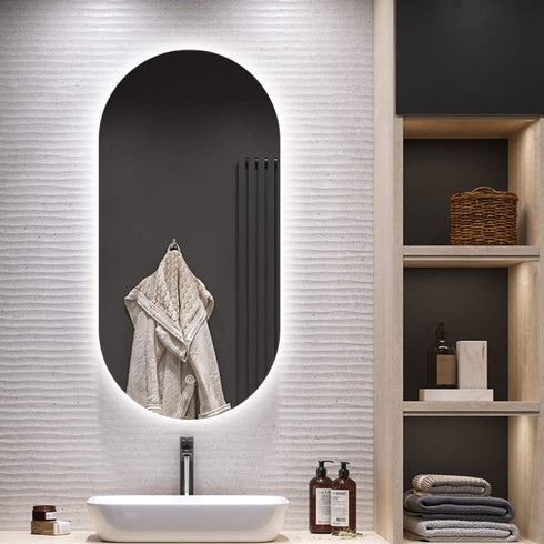 Elda Frameless Oval Backlit LED Wall Mirror