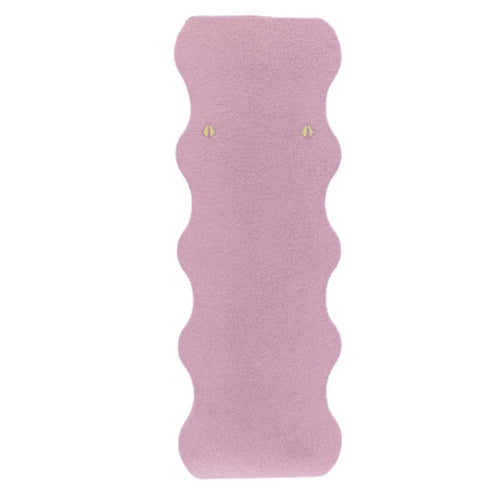 back of Auren Wavy Teddy Velvet Full Length Pink Wall Mirror