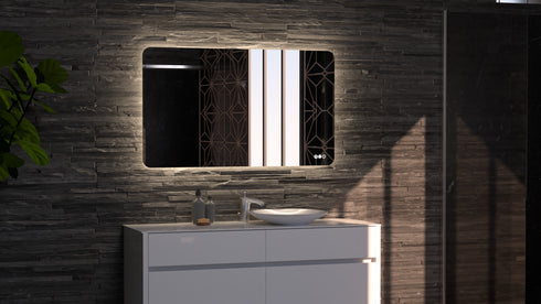 Salvatore Rectangle Antifog 3 Colour LED Backlit Bathroom Mirror With Optional Bluetooth