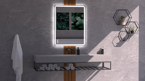 Dario Rectangle Antifog 3 Colour LED Frontlit and Backlit Bathroom Mirror With Optional Bluetooth