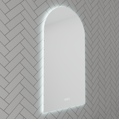 Aurelio Antifog Arch Shaped 3 Colour Backlit LED Bathroom Mirror With Optional Bluetooth