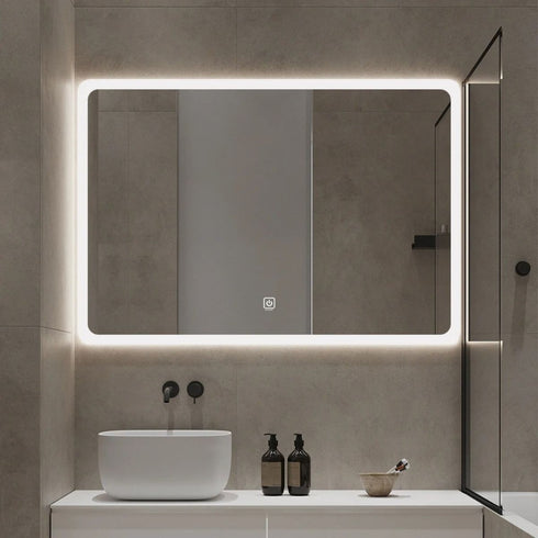 Tamsin Rectangular Frameless LED Frosted Bathroom Mirror