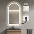 Byron Arched Frosted LED Gold Wall Mirror