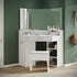 Evora White Corner Dressing Table with Triple Mirror & Storage - Makeup Vanity with Drawers