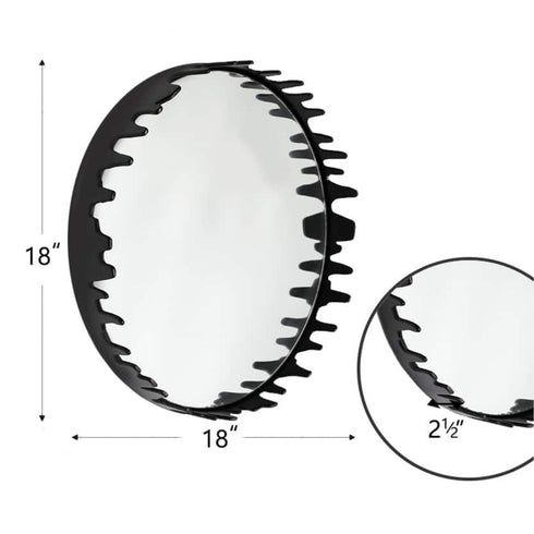 Kalen Black Metal Round Wall Mirror