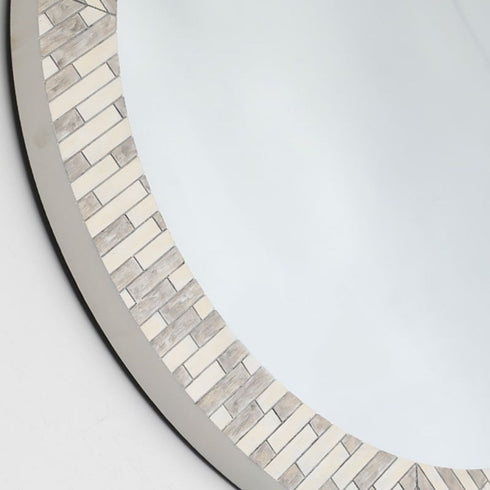 Airlie Mosaic Grey Round Wall Mirror