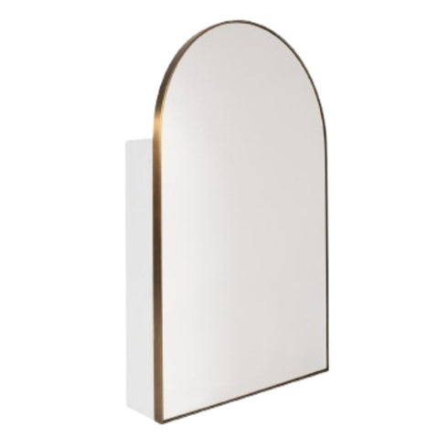 Alira Arch Brushed Brass Mirror Cabinet