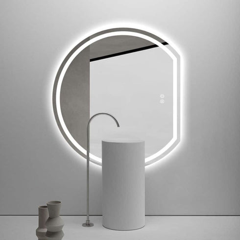 Wategos Crescent Shape Right Cut Moon Frontlit Frosted LED Bathroom Mirror
