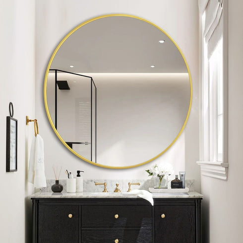 Solea Rose Gold Round Wall Mirror