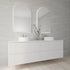 Allan Framed Anti-Fog LED Arched Bathroom Mirror - Brushed Gold with Optional Bluetooth Speaker