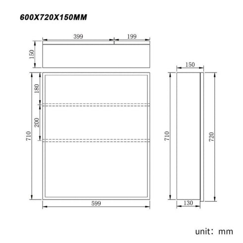 Coralie Stainless Steel Wall Mounted Bathroom Mirror Cabinet