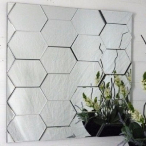 Zephyr Square 3D Wall Mirror - Multi Faceted Geometric Decorative Mirror Panel