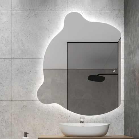 Torquay Teddy Irregular Modern Anti-Fog Backlit LED Bathroom Mirror with Touch Sensor