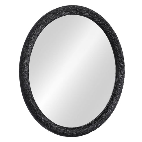 Side view of Iggy Round Wall Mirror Black