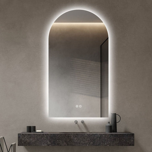 Solvi Frameless Arched LED Anti Fog Backlit Bathroom Mirror